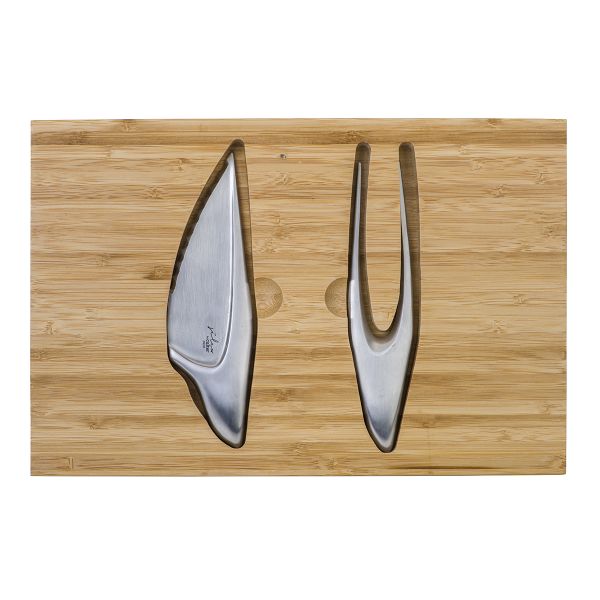Set PREISTORICO composto da Tagliere con Posate per Carne