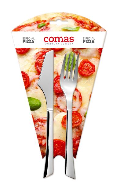 Coppia di Posate Napoli con Forchetta e Coltello Perfetti per Tagliare e Gustare la Pizza